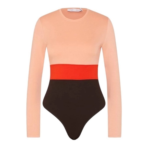 Proenza Schouler Colorblock White Label Jersey Bodysuit L Long sleeve Luxury - Picture 1 of 16